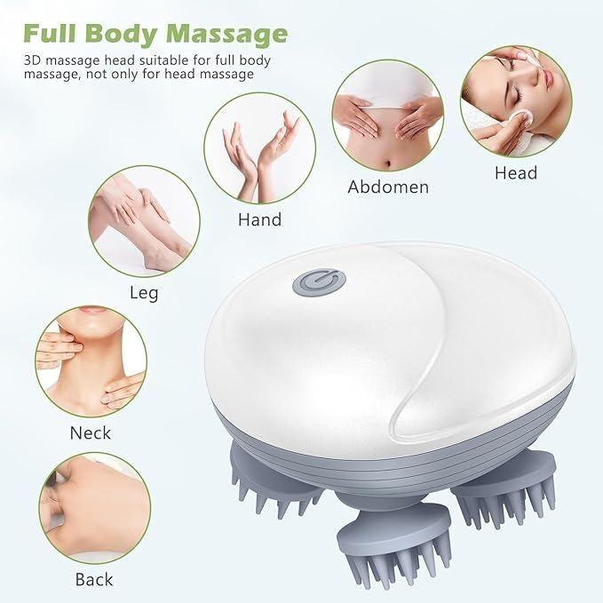 Deep 3D Kneading Massage, Rechargeable & Portable, Gentle Silicone Massage Heads, Full Body Relaxation, Easy One-Button Control, Easy One-Button Control