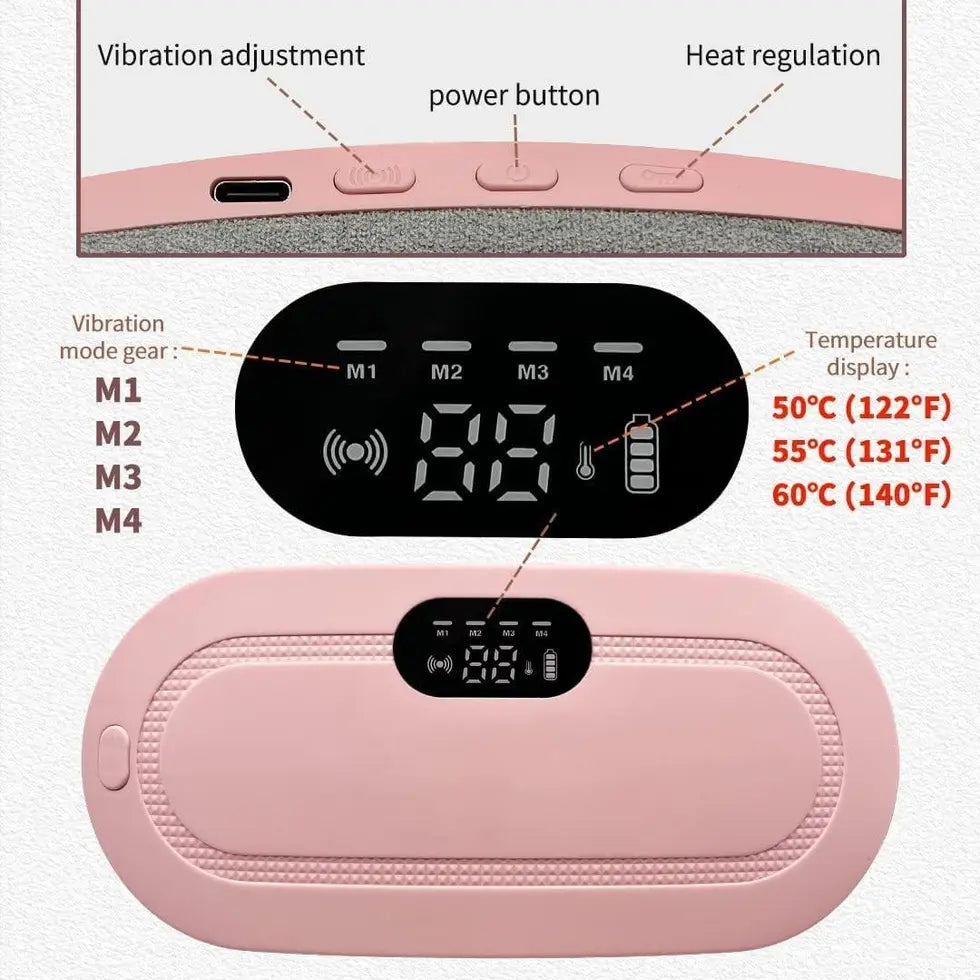 Period Heating Pad with Massager for Women | Fast Relief from Menstrual Cramps & Period Pain | Soft & Comfortable