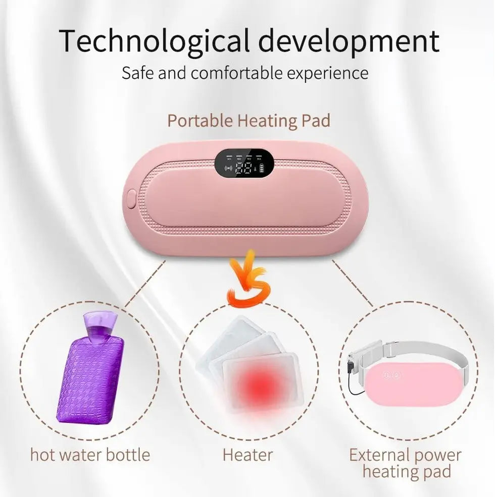 Period Heating Pad with Massager for Women | Fast Relief from Menstrual Cramps & Period Pain | Soft & Comfortable